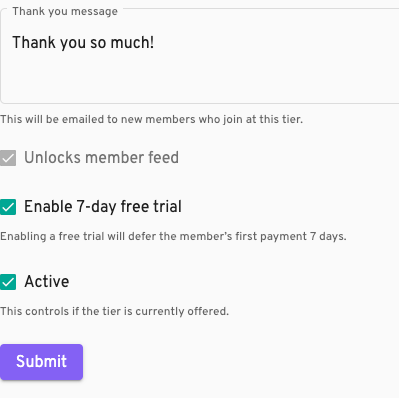 seven-day free trial