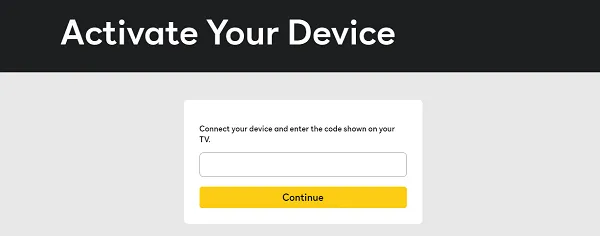Peacock TV activation code