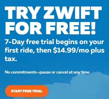 Zwift app Subscription Package