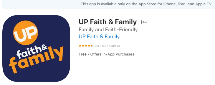 Up Faith and Family Activate on Apple TV